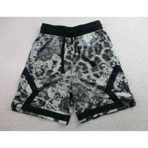 Nike Air Jordan Sport Diamond Shorts Mens S Gray Black Leopard Floral AOP Active